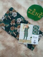 Green with folowers Bana Dora Lawn 2-piece unstitch suit