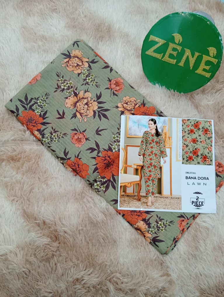 gray colorfull Bana Dora Lawn 2-piece unstitch suit