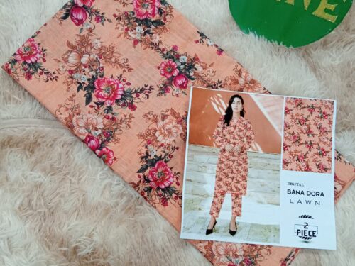 Pink Bana Dora Lawn 2-piece unstitch suit