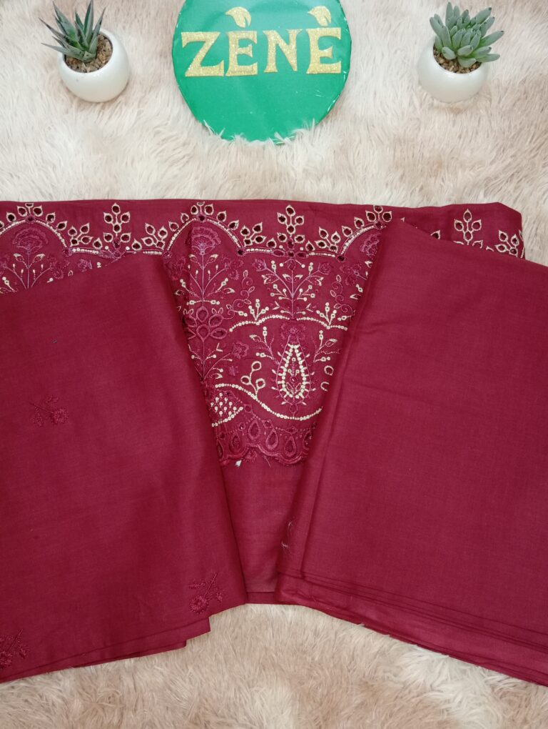 Grace your wardrobe with our elegant 2-piece Unstitched Suit featuring an intricate Kadhai shirt border. Premium fabric, timeless design.