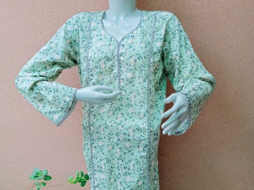 light green stitch lawn kurta