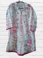 White and Pink Lawn Kurta