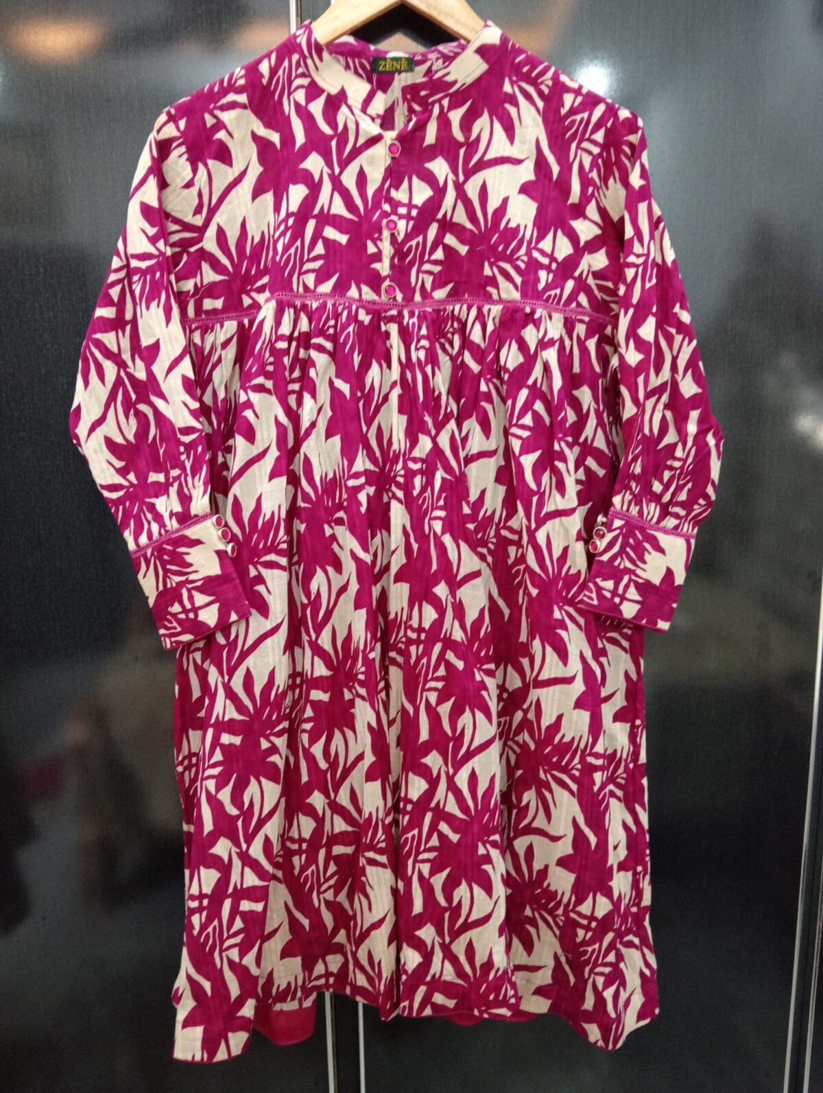 2 piece pink frock dress with plain trouser