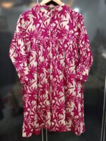 2 piece pink frock dress with plain trouser