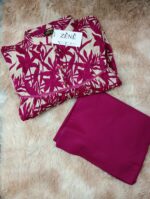 2 piece pink frock dress with plain trouser