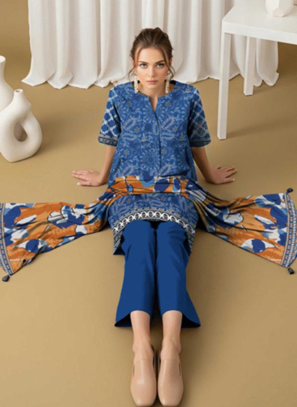 Blue Omang Lilen 3 Piece