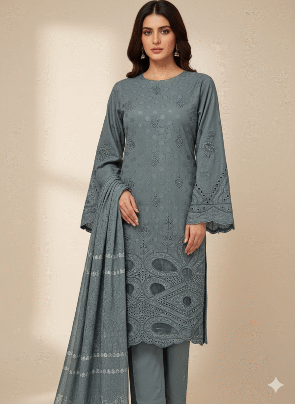 Gray 3 Piece Marina Dhanak Wool