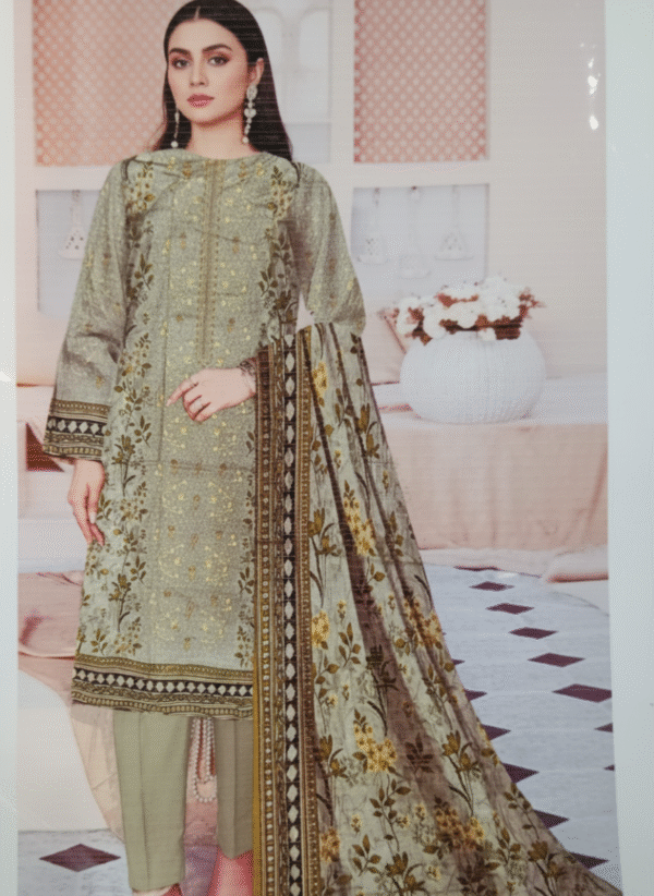 Light green 3 Piece Khaddar